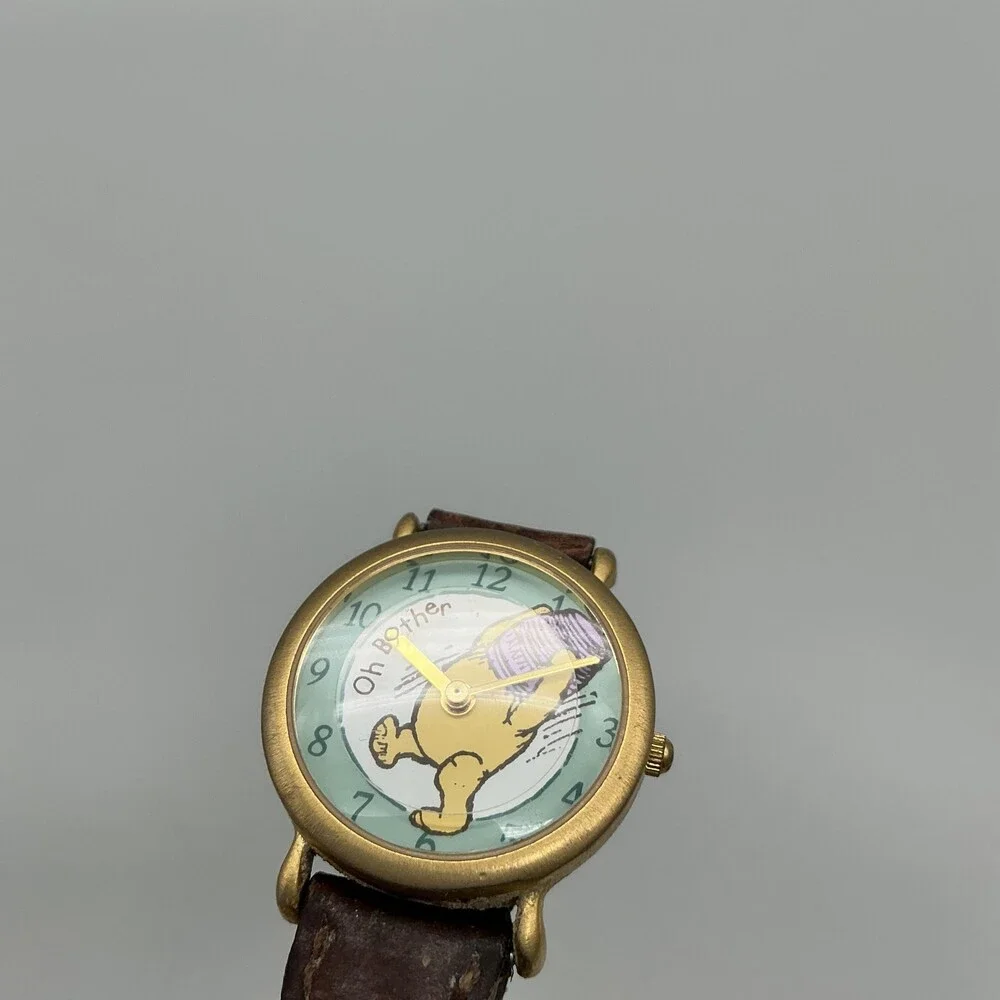 Vintage Disney Classic Pooh Womens Watch 27mm Oh Bother Leather New Battery